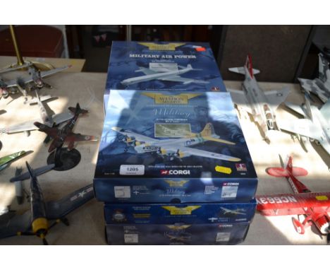 Five boxed Corgi model aircraft
