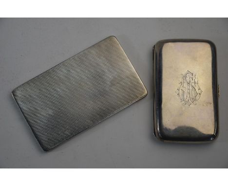 A late Victorian silver cheroot case, George Unite, Birmingham 1898, to/w a heavy quality engine-turned cigarette case with s
