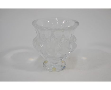 A Lalique glass 'Dampieres' vase moulded with birds, 12.5 cm