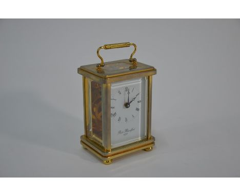 A lacquered brass carriage clock, the white enamelled dial signed 'Robert Blandford 1873', c/w key, 12 cm high