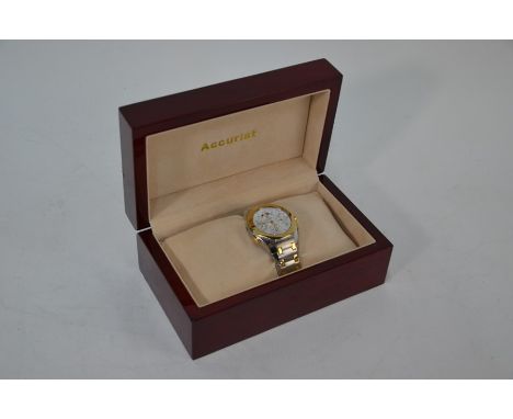 An Accurist Greenwich Edition gentleman's wristwatch, stainless steel and yellow metal case, white dial, in fitted box (2008)