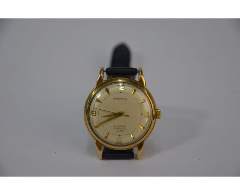 A gentleman's Mappin &amp; Webb 9ct gold wristwatch, Swiss 17-jewel automatic movement with Incabloc, the case Birmingham 196