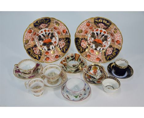 Two Georgian Spode china soup-plates, decorated in the Imari pattern with gilding, magenta script mark and pattern no 1409, a