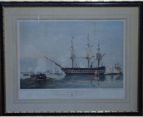 A 19th century Day &amp; Son hand-coloured lithograph by T G Dutton after G W Brierley of HMS Agamemnon 91 Guns', pub Ackerma