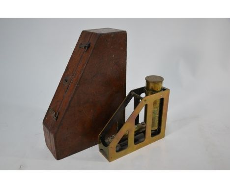 A Victorian brass Watkin Clinometer, Seimens Bros &amp; Co, London 1892, in fitted mahogany case