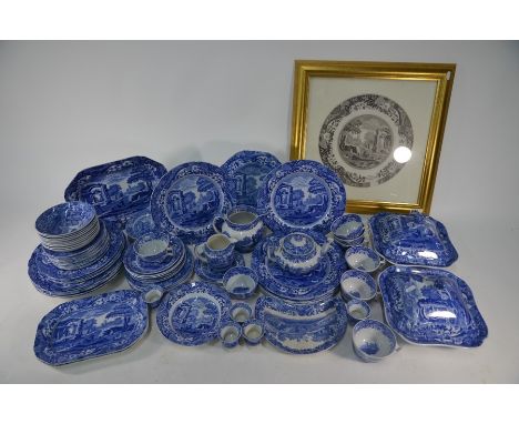 An extensive collection of modern Spode Italian pattern tableware comprising five dinner plates, eight pasta bowls, six desse