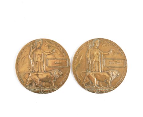 TWO FIRST WORLD WAR PERIOD BRONZE MEMORIAL PLAQUES (2)The first detailed Bhima (there are several recorded Indian names, on T