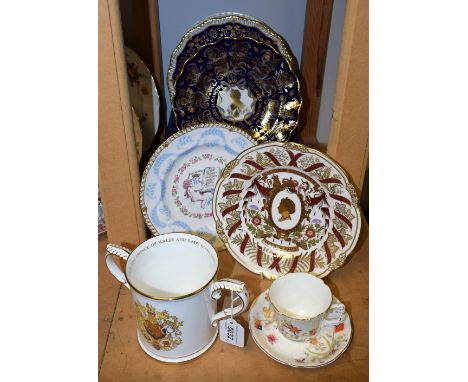 A Royal Crown Derby Commemorative plate, HM Queen Elizabeth The Queen Mother, 90th Birthday, boxed; others, similar, The Marr