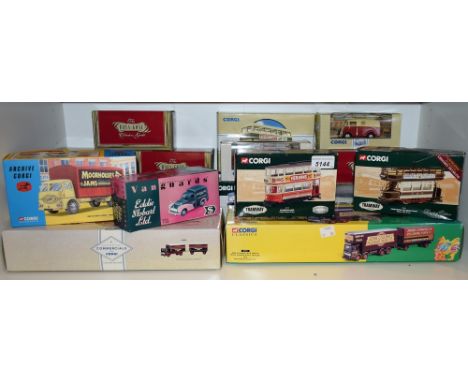 Die Cast Vehicles - Corgi Toys - Classics 21701 AEC Closed Pole Truck and Trailer set, John Codona's Pleasure Fairs; 53501 Li