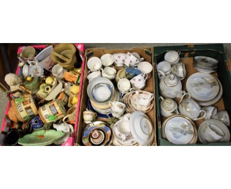 A Japanese eggshell porcelain Export Ware tea set, comprising cups, saucers, plates, teapot, sugar bowl, etc; a Beswick chara