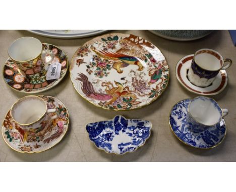 A Royal Crown Derby Curator's Collection Derby Garden pattern coffee can and saucer, second quality; a Royal Crown Derby Quai