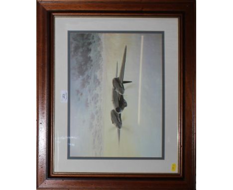 A Coulson print of a Mosquito in flight, framed and glazed