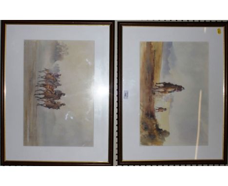 A pair of Dr Howell horse racing prints