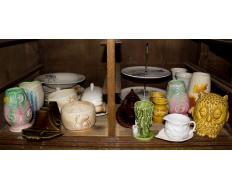 Twenty-five Sylvac ceramic items including part service, toast rack and owl money box 