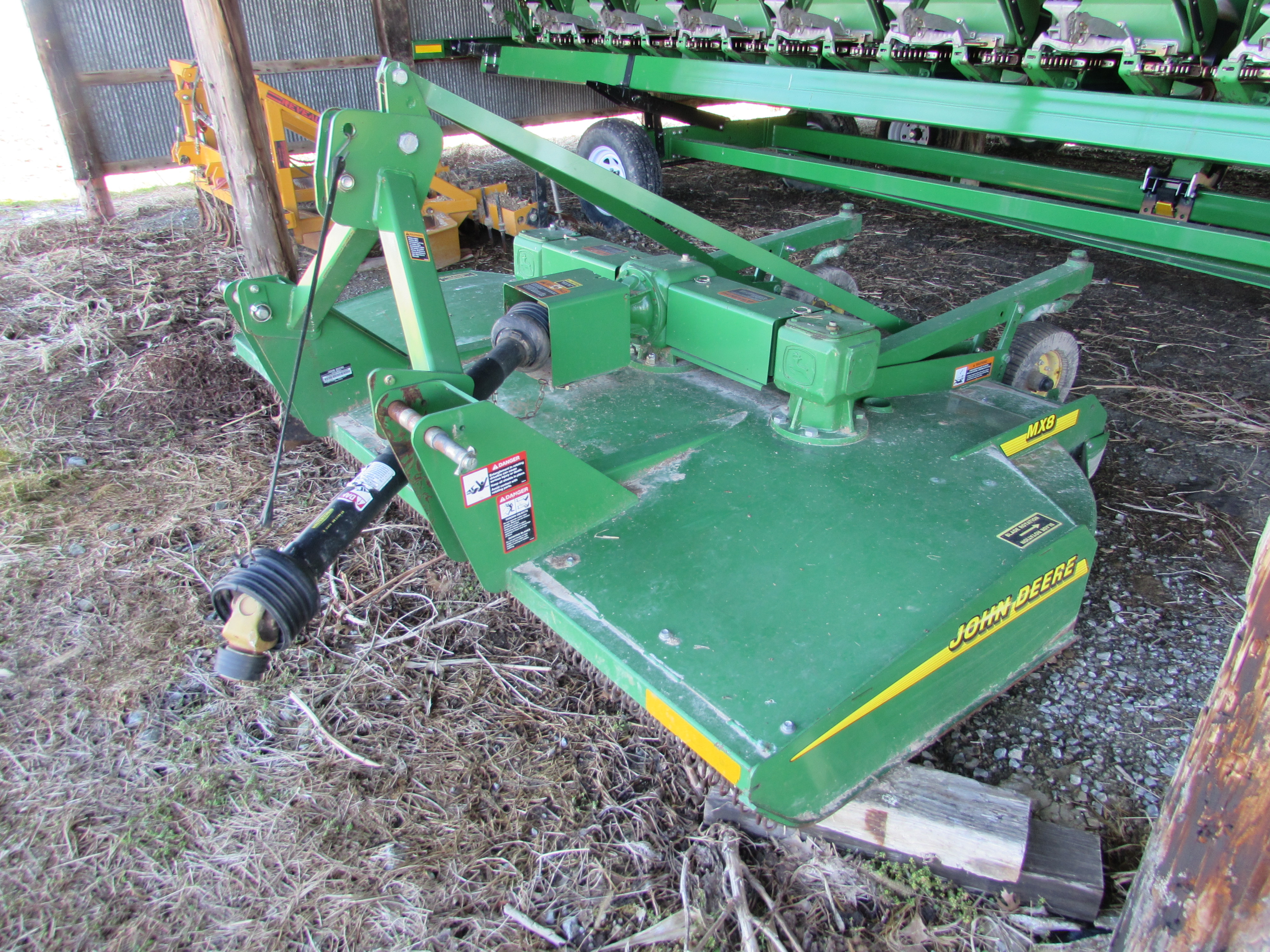John Deere MX8 rotary mower, 3pt., chain guards, stump jumpers, 540 pto