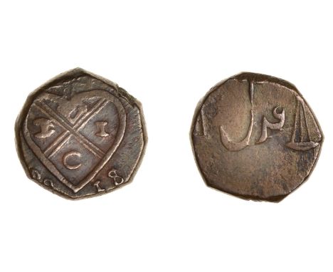 East India Company, Bombay Presidency, Later coinages: Local minting, copper Half-Pice, 1818, balemark, rev. scales, adil [Ju