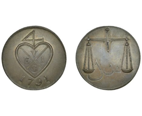 East India Company, Bombay Presidency, European Minting, 1791-4, Soho, copper Proof Double-Pice or 8 Reas, 1791, type A/II, b
