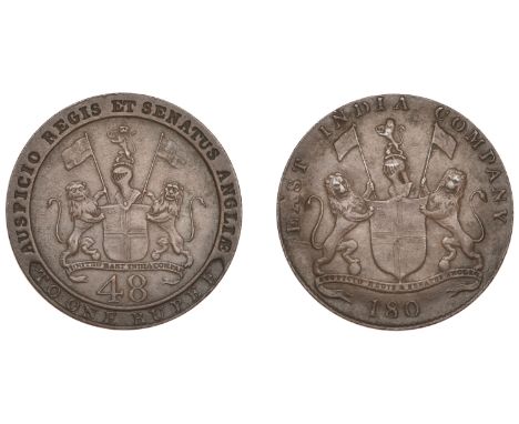 East India Company, Madras Presidency, Northern Circars: European style coinages, Soho, copper trial, type 8, being a double 