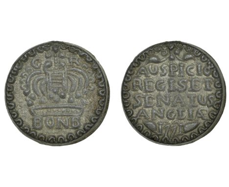 East India Company, Bombay Presidency, Early coinages: English design, zinc Double-Pice, 1771, in the name of George III (117