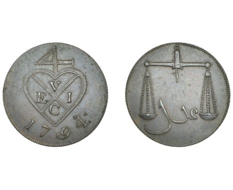 East India Company, Bombay Presidency, European Minting, 1791-4, Soho, copper Proof One-and-a-Half Pice or 6 Reas, 1794, type