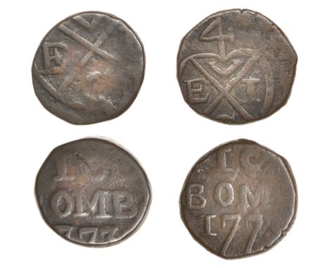 East India Company, Bombay Presidency, Early coinages: English design, copper Pice (2) in the name of George III (1760-1820),