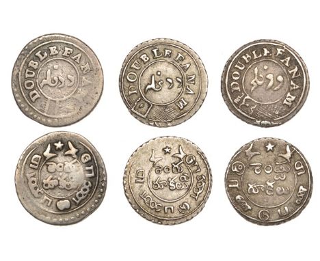 East India Company, Madras Presidency, Reformation 1807-18, silver Double-Fanams, second issue (3), type A/II, double fanam o