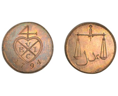 East India Company, Bombay Presidency, European Minting, 1791-4, Soho, copper Proof Half-Pice or 2 Reas, 1794, type I, balema