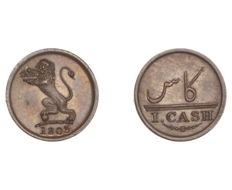 East India Company, Madras Presidency, European Minting, 1803-8, Soho, bronzed-copper Proof Cash, rampant lion left, date bel