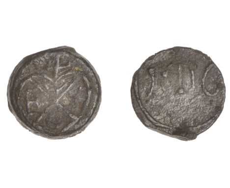 The Unique Tinny or Bujerook, 1716   East India Company, Bombay Presidency, Early coinages: English design, tin Tinny or Buje
