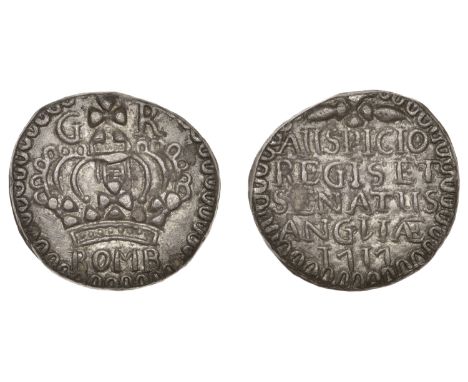 East India Company, Bombay Presidency, Early coinages: English design, tin Pice, 1717, in the name of George I (1126-39h/1714