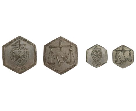 The exceptionally rare Pridmore/Climpson hexagonal copper Pattern set, 1792   East India Company, Bengal Presidency, European