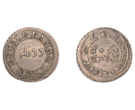 East India Company, Madras Presidency, Reformation 1807-18, silver Double-Fanam, second issue, type V/II, double · fanam on g