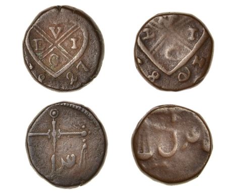 East India Company, Bombay Presidency, Later coinages: Local minting, copper Half-Pice, 1827, balemark, rev. scales, adil [Ju