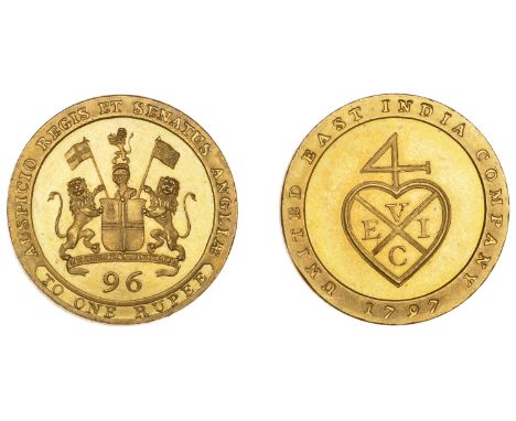 East India Company, Madras Presidency, Northern Circars: European style coinages, Soho, gilt-copper Proof Half-Dub or Ninety-