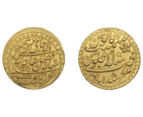 East India Company, Bengal Presidency, Calcutta Mint: post-1761 issues, Third gold coinage, gold Mohur in the name of ‘Shah ‘