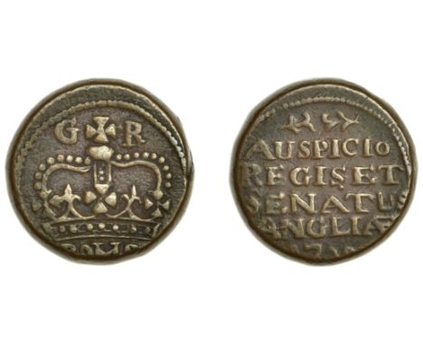 A superb Double-Pice of the first issue of George II   East India Company, Bombay Presidency, Early coinages: English design,