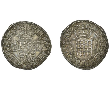 East India Company, Portcullis issues, Elizabeth I (1558-1603), silver Testern or Eighth-Dollar, mm. O [1600/01], crowned arm