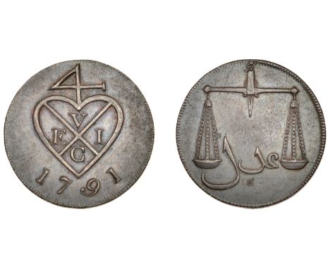 East India Company, Bombay Presidency, European Minting, 1791-4, Soho, copper One-and-a-Half Pice or 6 Reas, 1791, type A/I, 