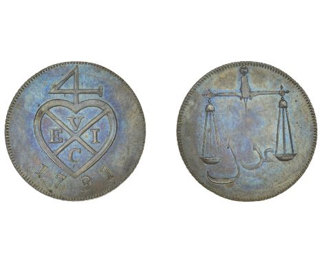 East India Company, Bombay Presidency, European Minting, 1791-4, Soho, bronzed-copper Proof Half-Pice or 2 Reas, 1791, type I