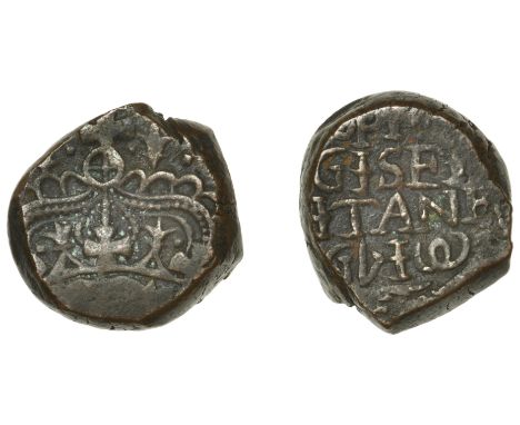 East India Company, Bombay Presidency, Early coinages: English design, copper Pice, Stars type [1705-16], crown, rev. [av]spi