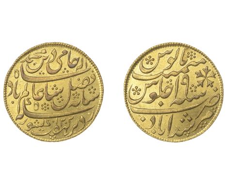 East India Company, Bengal Presidency, Murshidabad Mint: Second milled issue, gold Mohur in the name of ‘Shah ‘Alam II (1173-