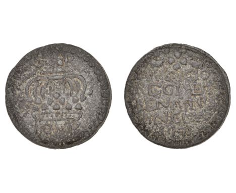 East India Company, Bombay Presidency, Early coinages: English design, zinc Pice, 1743, in the name of George II (1139-74h/17
