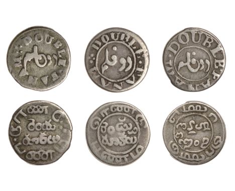 East India Company, Madras Presidency, Reformation 1807-18, silver Double Fanams, first issue (3), type H/V, double · fanam ·