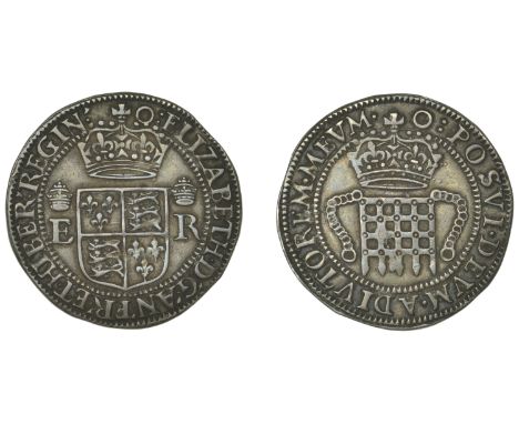 East India Company, Portcullis issues, Elizabeth I (1558-1603), silver Two Testerns or Quarter-Dollar, mm. O [1600/01], crown