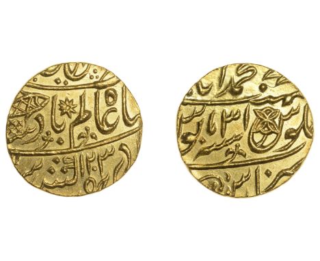 East India Company, Bengal Presidency, Benares Mint: First phase, gold Mohur in the name of ‘Shah ‘Alam II (1173-1221h/1759-1