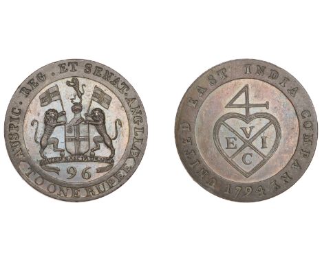 East India Company, Madras Presidency, Northern Circars: European style coinages, Soho, copper Pattern Half-Dub or Ninety-Six