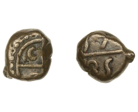 East India Company, Madras Presidency, Early coinages, copper Half-Dudu or 5 Cash, second issue, 1785, balemark incorporating