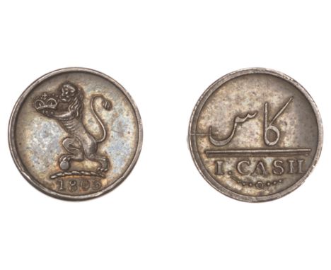 East India Company, Madras Presidency, European Minting, 1803-8, Soho, silver Proof Cash, rampant lion left, date below, rev.