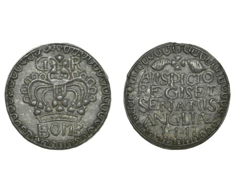 East India Company, Bombay Presidency, Early coinages: English design, zinc Double-Pice, 1741, in the name of George II (1139