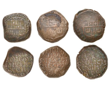 East India Company, Bombay Presidency, Early coinages: English design, copper Copperoons (3), type A/X, yr 10 [1675], arms of